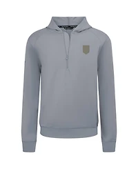 LevelWear Men's Gray Usmnt Technic Tri-Blend Quarter-Zip Hoodie