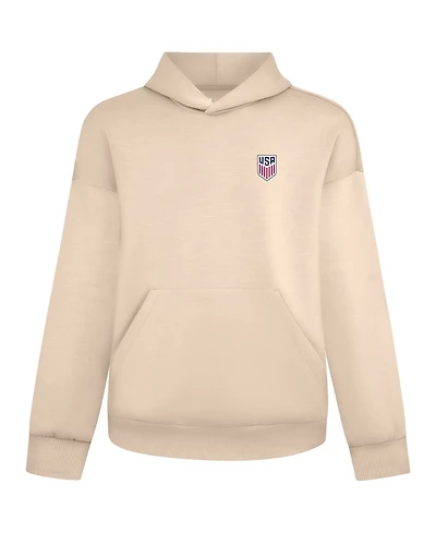 LevelWear Men's Khaki Usmnt Luxe Signature Tri-Blend 3-d Patch Hoodie