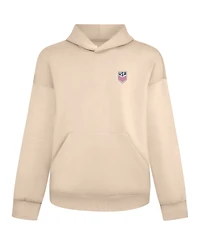 LevelWear Men's Khaki Usmnt Luxe Signature Tri-Blend 3-d Patch Hoodie