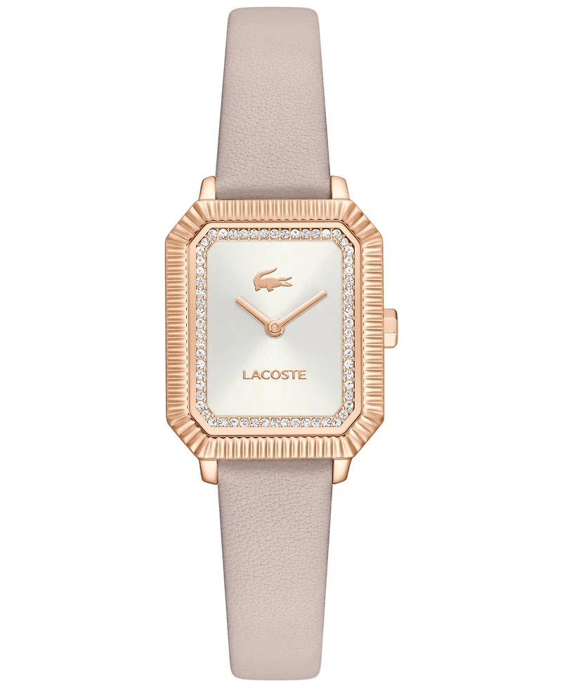 Lacoste Women's Quartz Parisienne Cream Leather Strap Watch 22.8mm