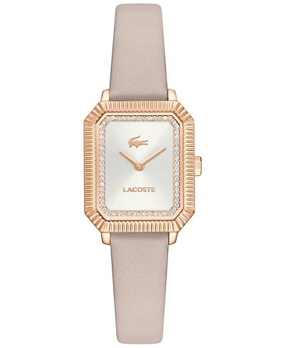 Lacoste Women's Quartz Parisienne Cream Leather Strap Watch 22.8mm