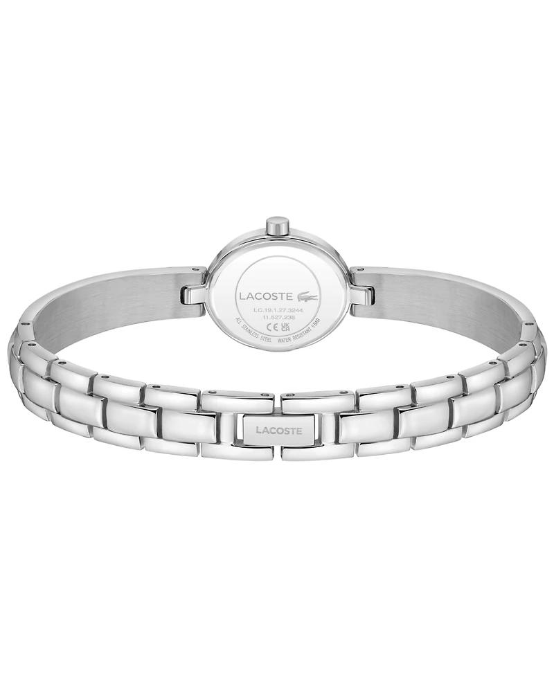 Lacoste Women's Quartz Suzanne Silver-Tone Stainless Steel Bangle Bracelet Watch 18.5mm