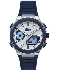 Lacoste Men's Quartz LC33 Blue Silicone Strap Watch 44.8mm