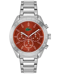 Lacoste Men's Quartz Boston Silver-Tone Stainless Steel Bracelet Watch 42mm