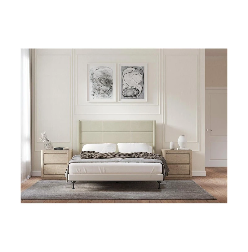 Glenwillow Home Upholstered Headboard Queen Stone