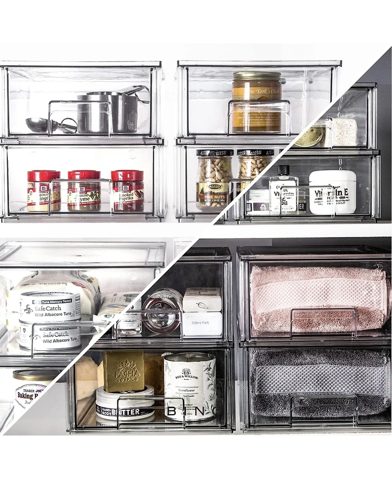 Xdovet Stackable Storage Drawers Bathroom Organizer Cabinet