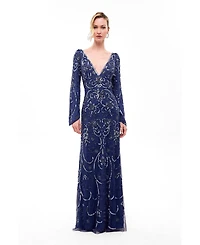 Beauut Women's Deep Neck Embellished Sequins Maxi Dress