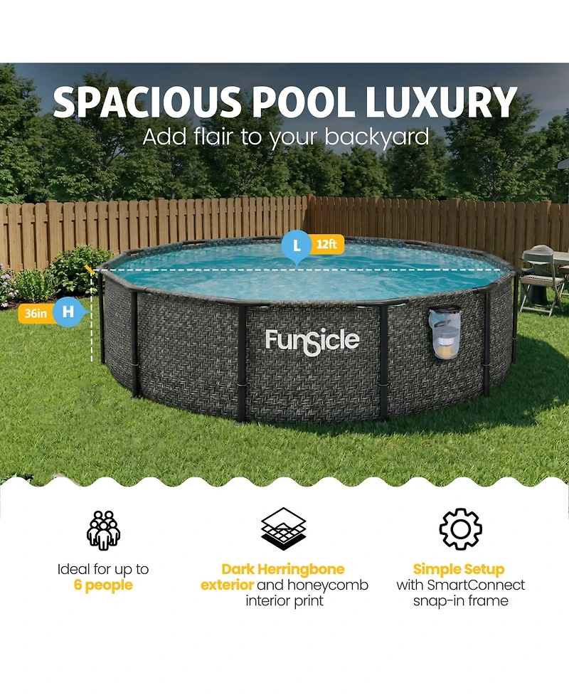 Funsicle 12' x 36" Oasis Designer Round Above Ground Pool