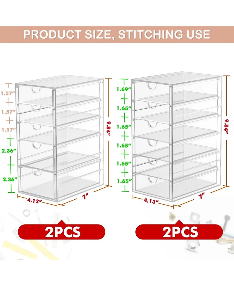 Xdovet Desk Organizer with 22 Drawers Plastic Storage Box