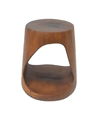 sumyeg Hollow Round Wood Grain Mgo Side Table 200lbs Capacity No Assembly End Table.