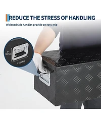 gaomon 39"x13"x10" Heavy Duty Aluminum Truck Bed Tool Boxes with Sliding Shelf, Outdoor Storage Organizer with Lock and Keys