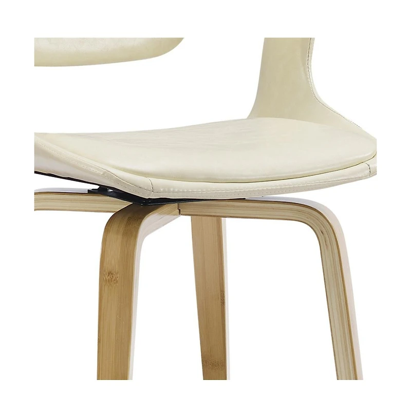 HomeRoots Upholstered Faux Leather Dining Arm Chair