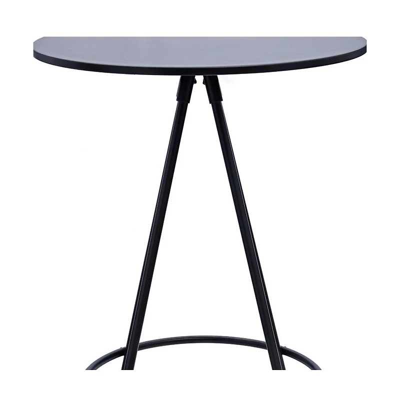 HomeRoots 31" Rounded Wood and Iron Bar Table