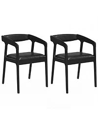 Slickblue Modern Upholstered Armchairs Set of 2 with Padded Seat Cushion