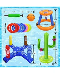 Gnuadz Pools Basketball Hoop Inflatable Ring Toss Game Water Toys