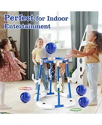 Gnuadz 2-in-1 Pool Basketball Hoop Floating Game Balls Rings Pump Water Play Summer Family Party