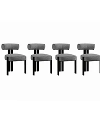 homfan -Piece Upholstered Boucle Dining Chair Set with Ergonomic Curved Back and Rubberwood Legs