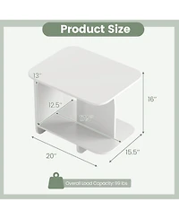 Slickblue Multi-Functional End Table with Storage Shelf, 2-Tier Design for Small Spaces