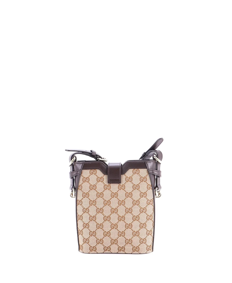 Pre-Owned Gucci Mini Bucket Bag Gg Canvas with Leather