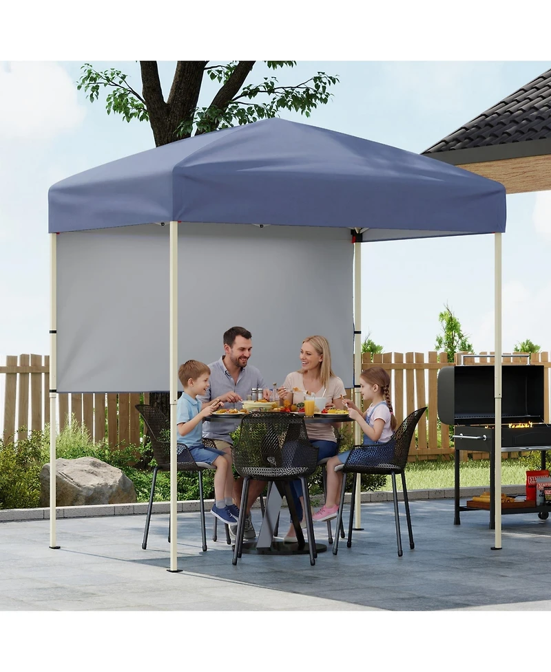 Sugift 6 x 4 ft Pop Up Canopy Tent with One Half Sidewall and Carrying Bag