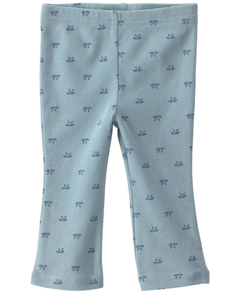 Carter's Girls' Bows Fleece Layering Long-Sleeve Bodysuit, Vest and Pants, 3-Piece Set
