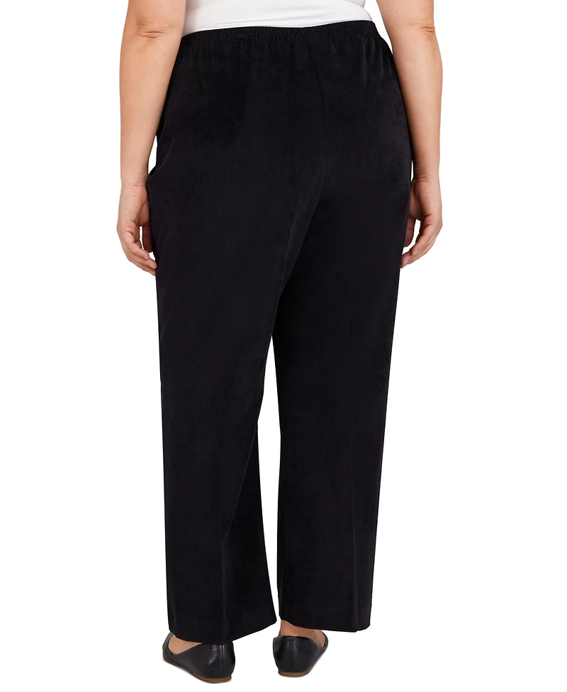 Alfred Dunner Plus Corduroy Elastic Waist Pants
