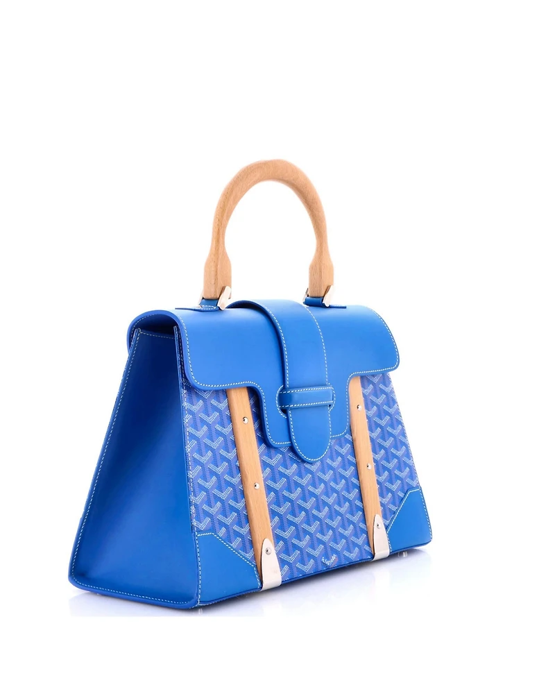 Pre-Owned Goyard Mm Saigon Top Handle Bag Coated Canvas with Leather