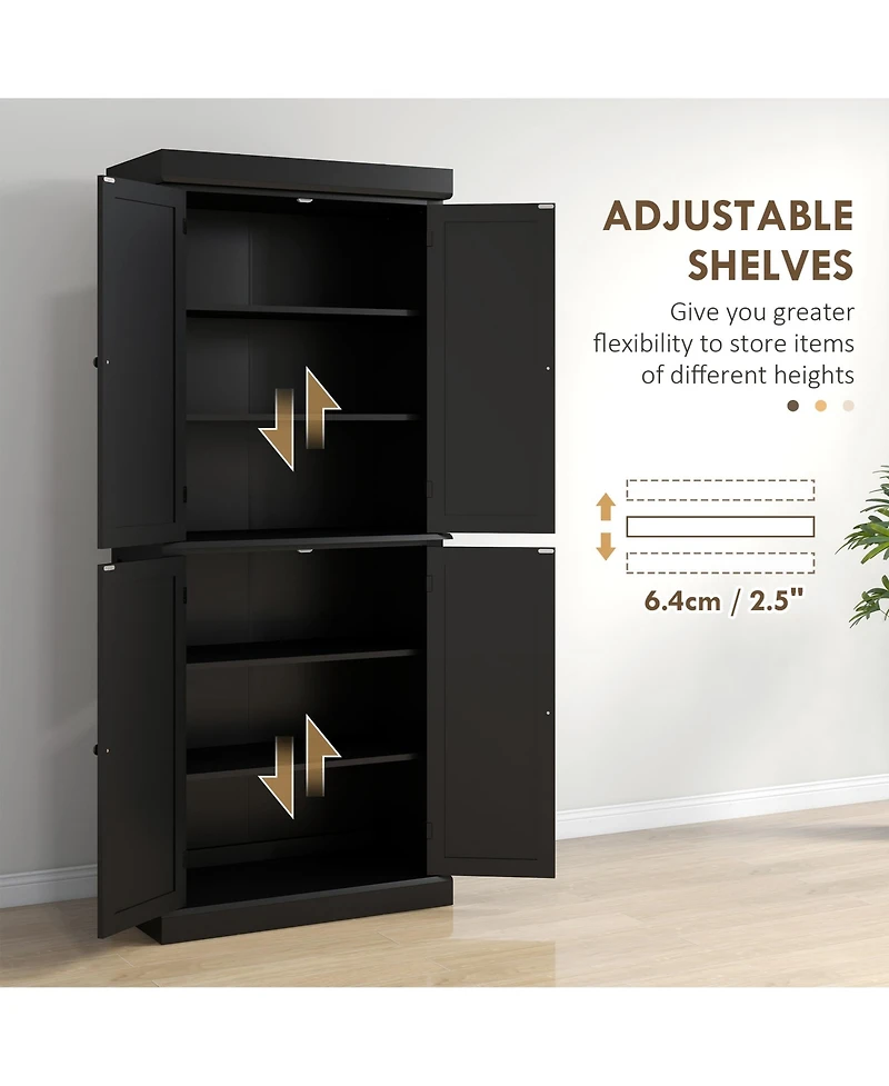 Homcom 72" Kitchen Pantry Storage Cabinet with 4