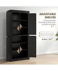 Homcom 72" Kitchen Pantry Storage Cabinet with 4