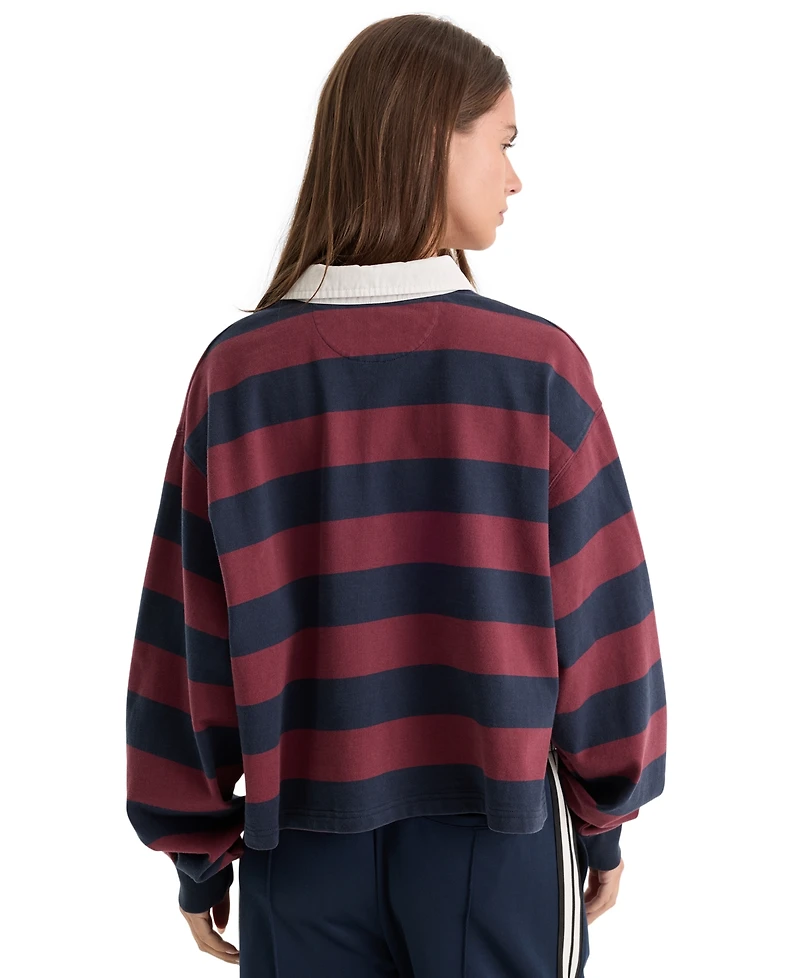 Good American Women's Cropped Rugby Polo T-Shirt