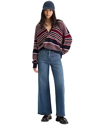 Good American Women's Oversized Rugby Collared Sweater