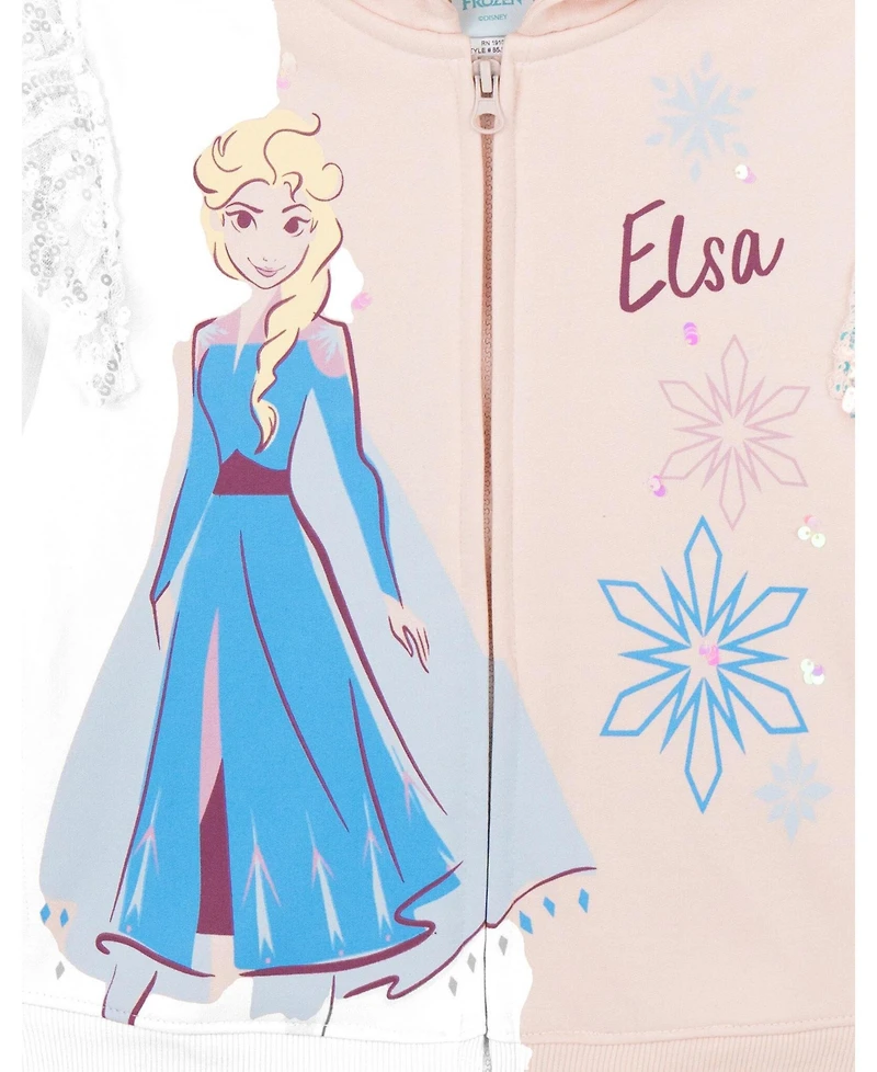 Frozen Girls Bambi Queen Elsa Zip-Up Hooded Sweatshirt