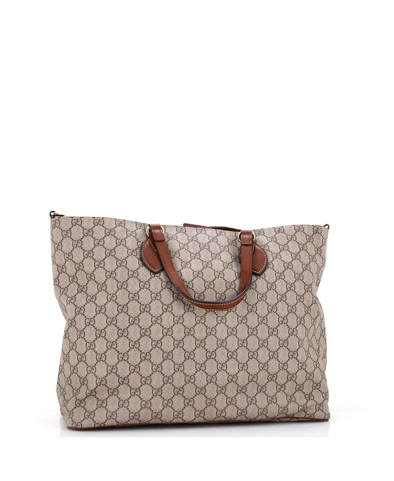 Pre-Owned Gucci Medium Convertible Soft Tote Gg Coated Canvas with Leather
