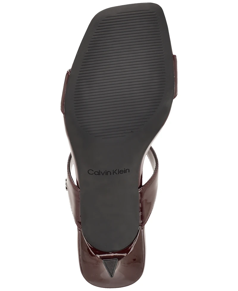 Calvin Klein Women's Danetta Square Toe Slip-On Dress Sandals