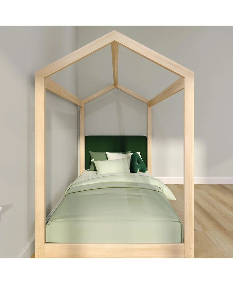 Max & Lily Twin House Bed Blonde And Floating Headboard for Bunks, 945 x 535mm