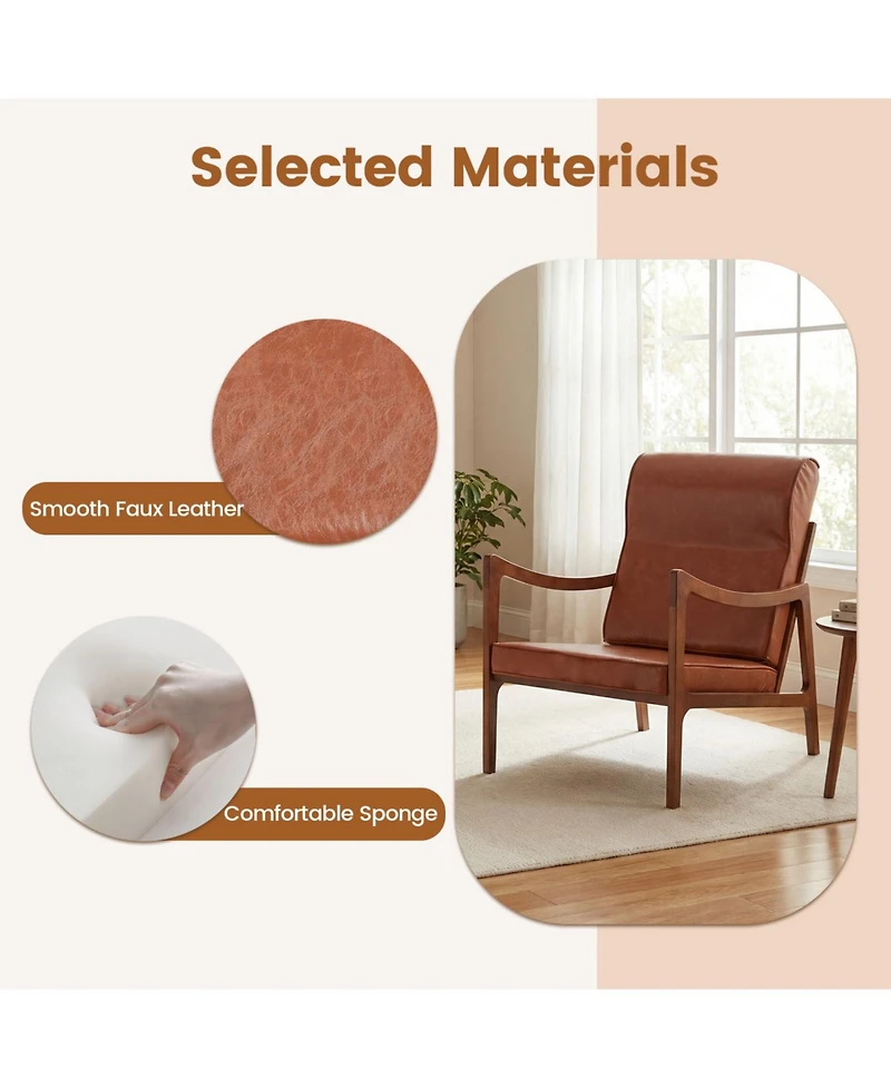 Slickblue Modern Living Room Accent Chair with Solid Wood Frame and Upholstery