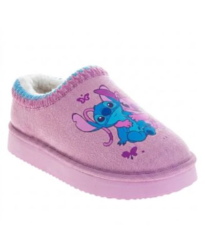 Disney Little Girls Stitch Angel Plush Lined Slippers 2-13 Cozy Soft Warm Non Slip Sole Indoor Comfort