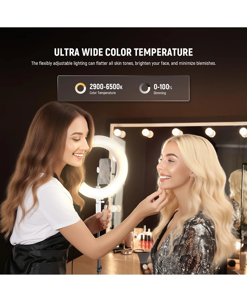 Neewer RA14B Ring Light with 35W, 2400lux, 6500K for select iPhone models