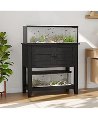 homfan 20-29 Gallon Aquarium Stand with Charging Station, Heavy Duty Fish Tank Cabinet, Dual Tier Reptile Stand, Magnetic Doors, Anti-Tip Storage