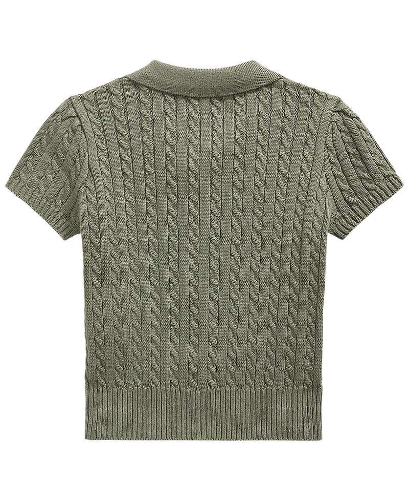 Polo Ralph Lauren Girls' 2T-6X Mini-Cable Short-Sleeve Sweater