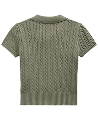 Polo Ralph Lauren Girls' 2T-6X Mini-Cable Short-Sleeve Sweater