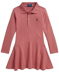 Polo Ralph Lauren Girls' 2T-6X Stretch Mesh Long-Sleeve Dress