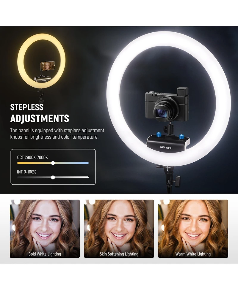 Neewer TLCI98 Ring Light with 18 inch, 2900K-7000K