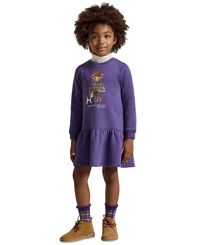 Polo Ralph Lauren Girls' 2T-6X Bear Long-Sleeve Dress
