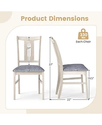 Slickblue Set of 2 Upholstered Dining Chairs Wooden Frame Curved High Back