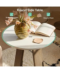 Tribesigns Round Side Table Set of 2, Modern End Table, Easy Assembly