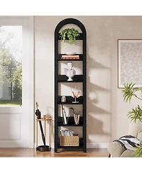 Tribesigns 6-Tier Narrow Bookshelf, 71" Tall Arched Bookcase with Shelves for Small Space