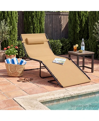 Best Choice Products Extra Wide Patio Chaise Lounge Chair, Portable Folding Recliner with 8 Positions