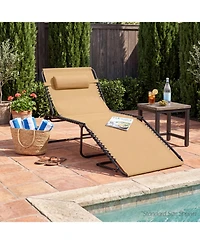 Best Choice Products Extra Wide Patio Chaise Lounge Chair, Portable Folding Recliner with 8 Positions