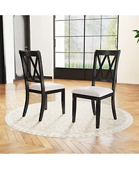 Slickblue Dining Chairs Set of 2 Kitchen Side Chairs with Curved Cross Back